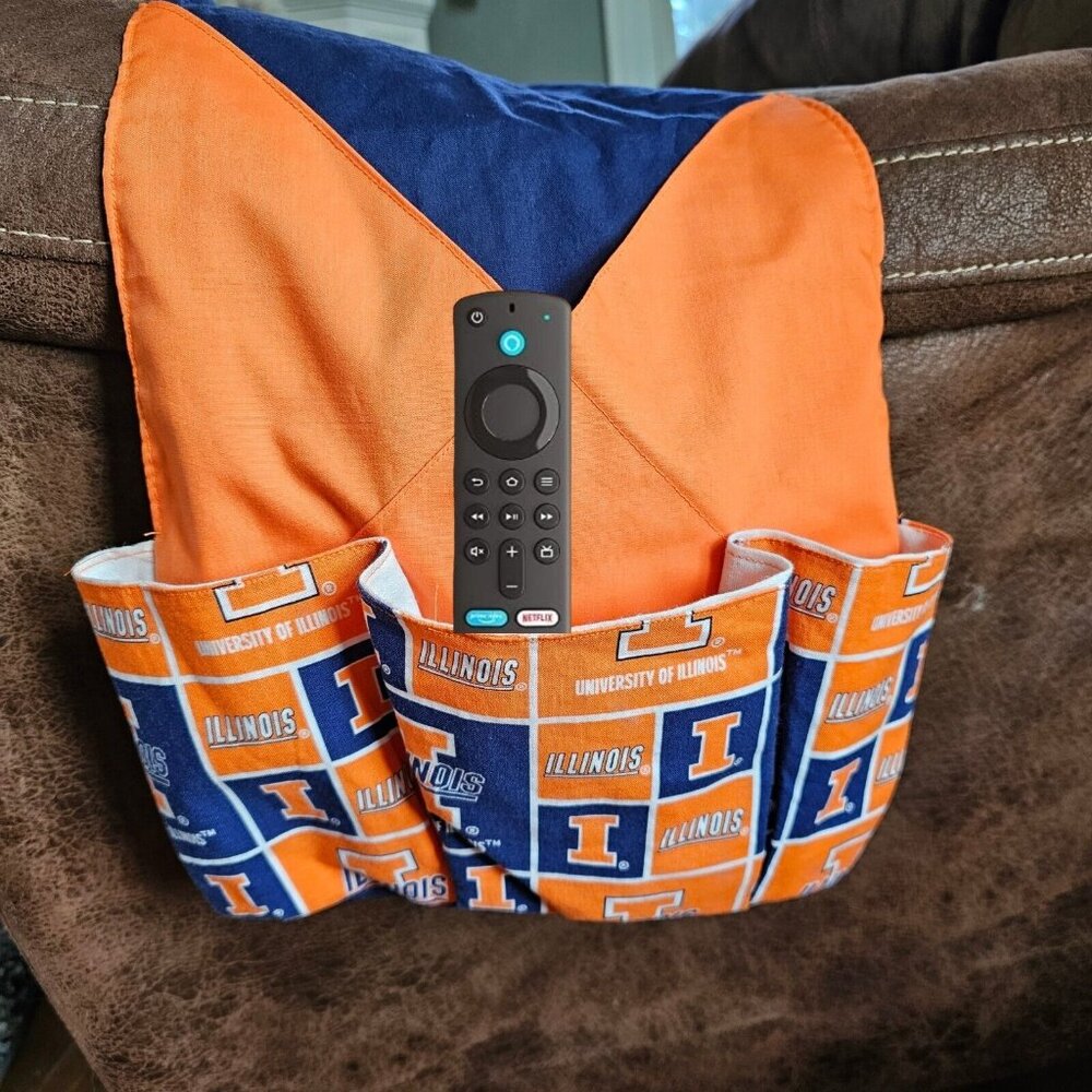 Fighting Illini Couch Chair Organizer Holder For Remotes Snacks Pockets